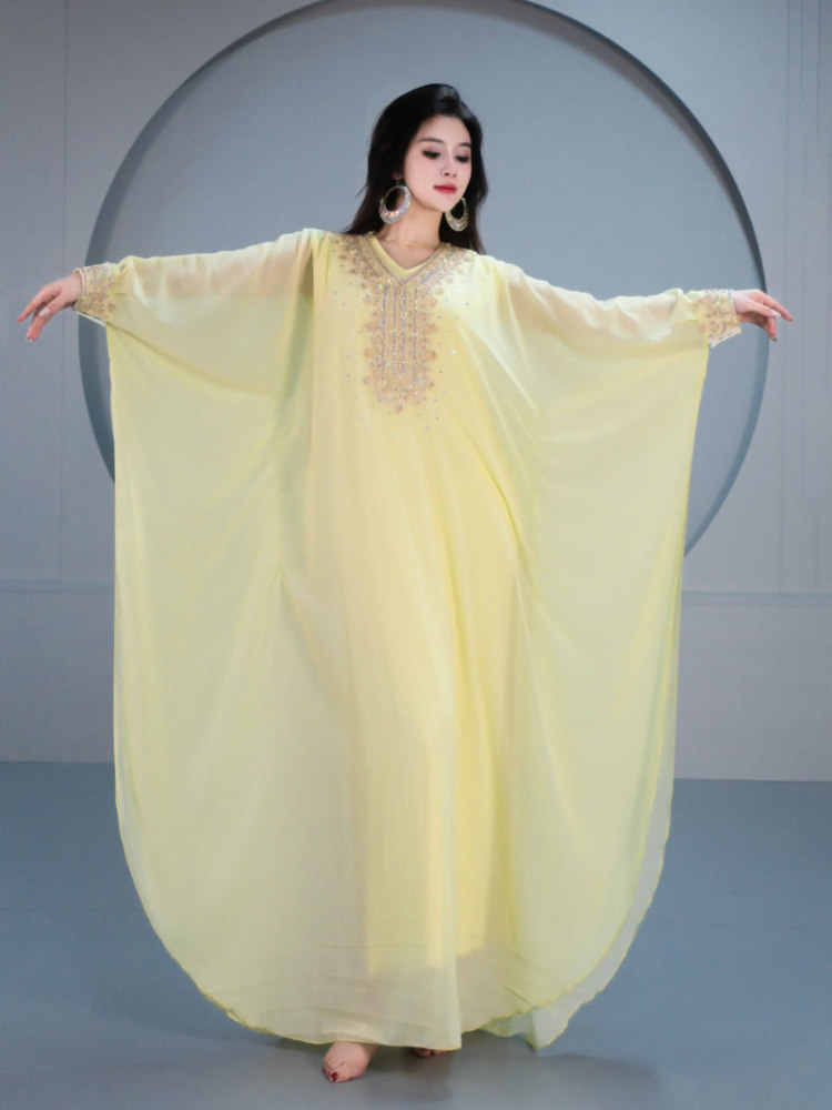 Belly Dance Persian Gulf Hair Toss Dance Khaleegy Robe Competition Level Performance Costume 910